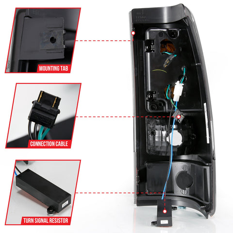 Anzo USA Tail Light Assembly; LED; Clear Lens; Black; Pair;