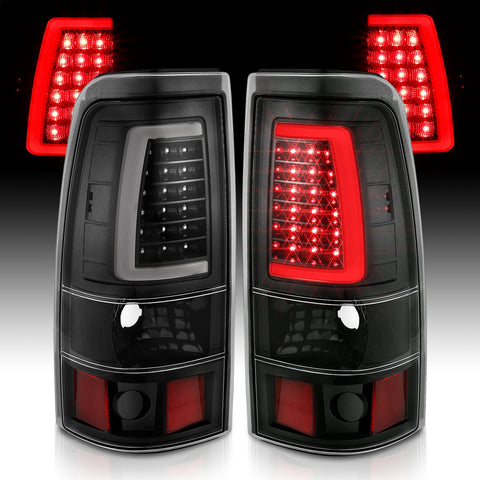 Anzo USA Tail Light Assembly; LED; Clear Lens; Black; Pair;