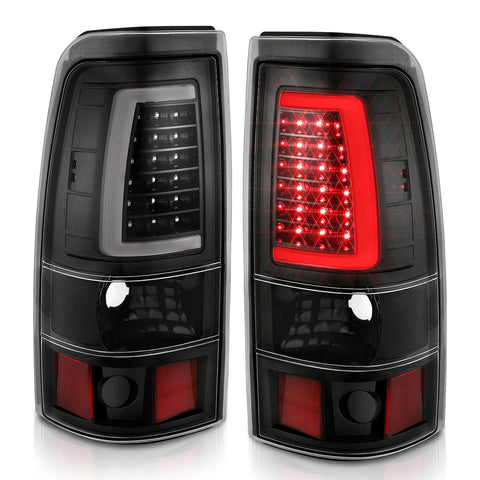 Anzo USA Tail Light Assembly; LED; Clear Lens; Black; Pair;