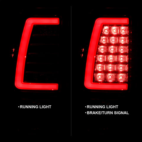 ANZO USA Tail Light Assembly; LED; Chrome Housing; Red/Clear Lens; Pair
