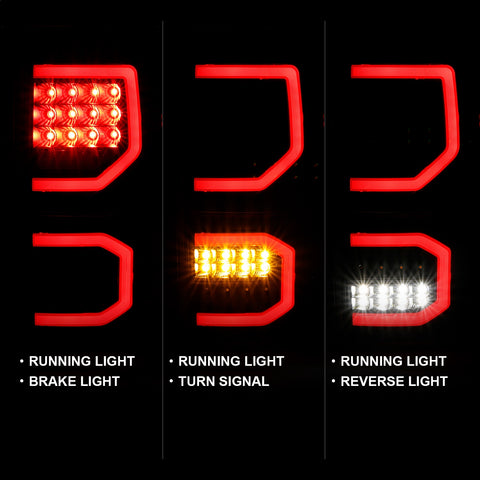 Anzo USA Tail Light Assembly; LED; Clear Lens; Black Housing; Pair;