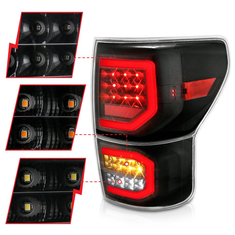 Anzo USA Tail Light Assembly; LED; Clear Lens; Black Housing; Pair;