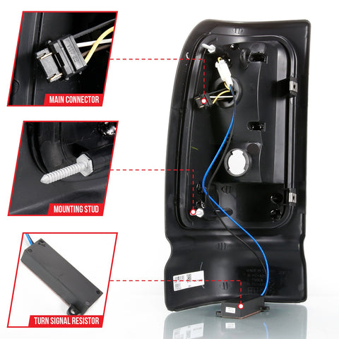 Anzo USA Tail Light Assembly; LED; Smoke Lens; Black Housing; Pair;