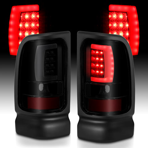 Anzo USA Tail Light Assembly; LED; Smoke Lens; Black Housing; Pair;