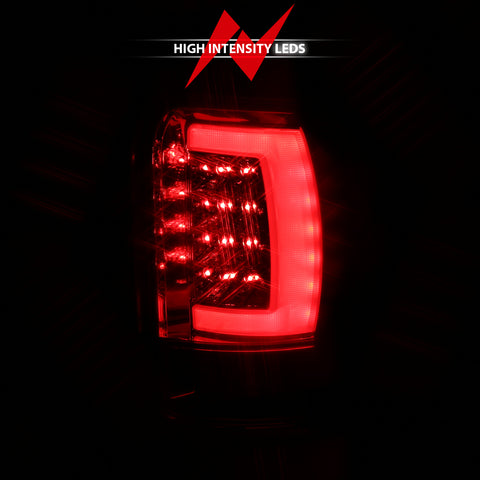ANZO USA Tail Light Assembly; LED; Chrome Housing; Clear Lens; Pair