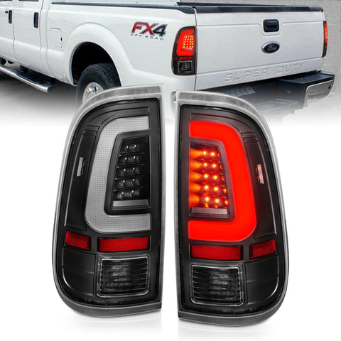 Anzo USA Tail Light Assembly; LED; Clear Lens; Black Housing; Pair;