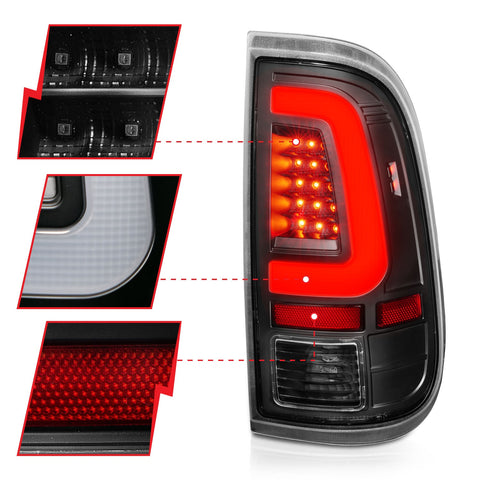 Anzo USA Tail Light Assembly; LED; Clear Lens; Black Housing; Pair;