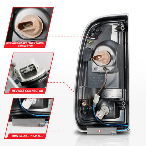 Anzo USA Tail Light Assembly; LED; Clear Lens; Black Housing; Pair;