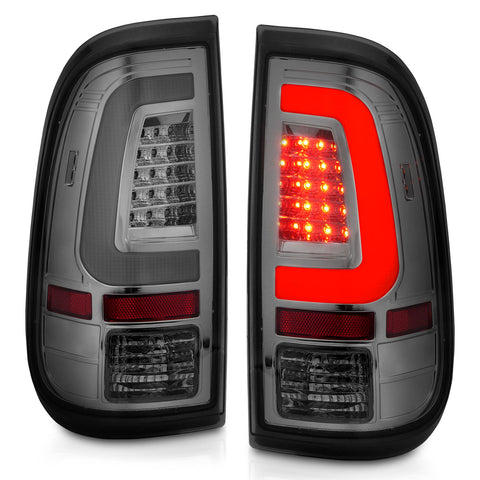 ANZO USA Tail Light Assembly; LED; Chrome Housing; Smoke Lens; Pair