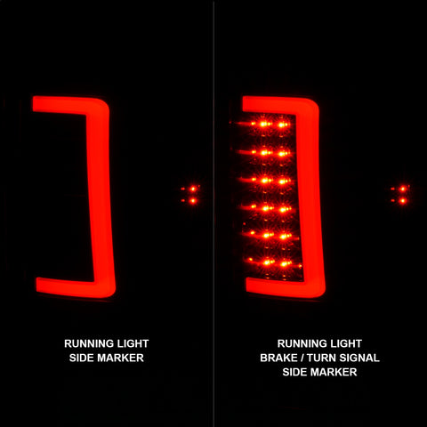 Anzo USA Tail Light Assembly; Clear Lens; Black Housing; w/ Light Bar;Pair;
