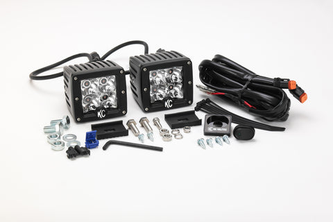 KC Hilites 3" C-Series C3 LED - 2-Light System - Amber - 12W Spot Beam
