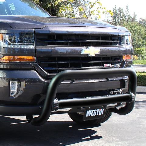 Westin Contour 3.5 Bull Bar; 3.5 in. Tube Diameter; Black Steel;