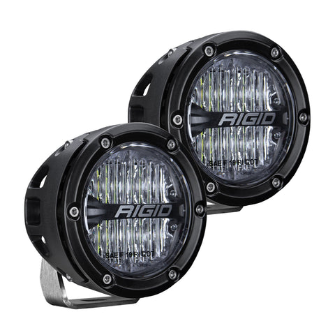 Rigid Industries RIGID 360-Series DOT/SAE J583 4 Inch White LED Fog Light; Pair