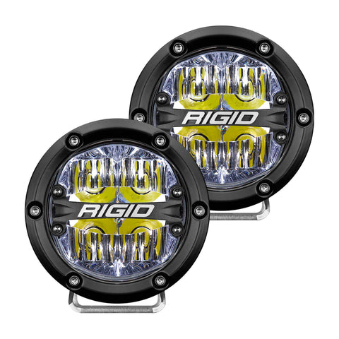 Rigid Industries RIGID 360-Series 4 Inch Off-Road LED Light; Drive Beam; White Backlight; Pair