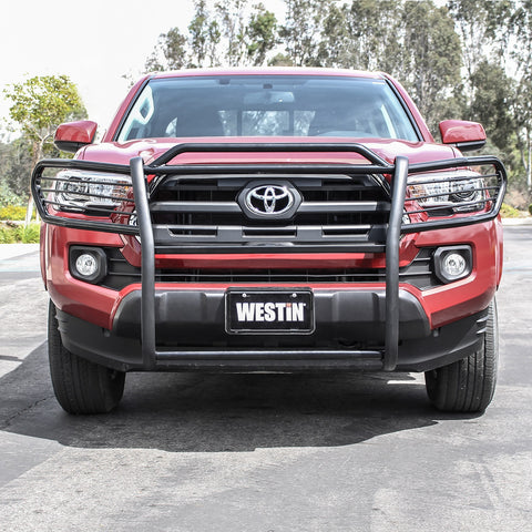 Westin Sportsman Grille Guard; Black; Steel; Double Hood Bar;