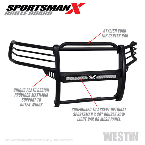 Westin Sportsman X Grille Guard; Textured Black;