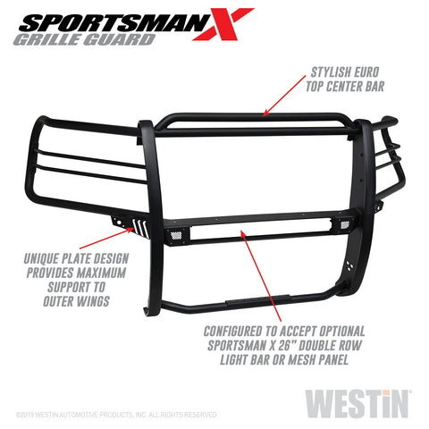 Westin Sportsman X Grille Guard; Textured Black;