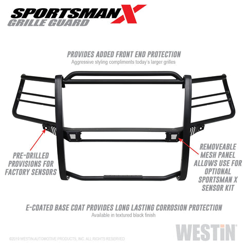 Westin Sportsman X Grille Guard; Textured Black;