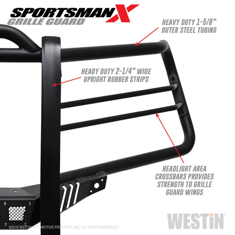 Westin Sportsman X Grille Guard; Textured Black;