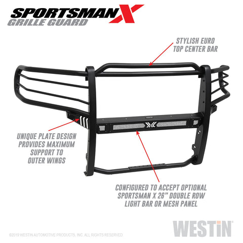 Westin Sportsman X Grille Guard; Textured Black;