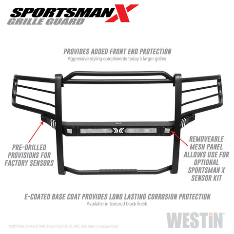 Westin Sportsman X Grille Guard; Textured Black;