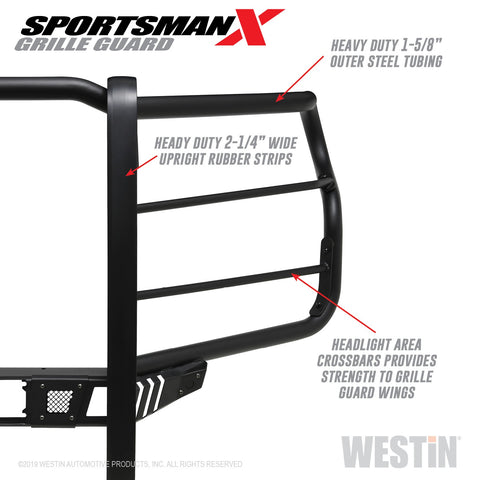 Westin Sportsman X Grille Guard; Textured Black;