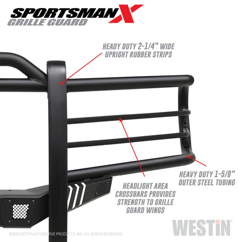 Westin Sportsman X Grille Guard; Textured Black;