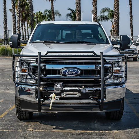 Westin Sportsman Winch Mount Grille Guard; Steel; Black Finish;