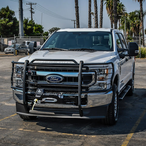 Westin Sportsman Winch Mount Grille Guard; Steel; Black Finish;