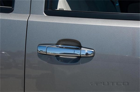 Putco Door Handle Cover; Chrome; 2 pc.; w/o Passenger Side Keyhole;