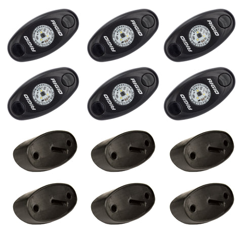 Rigid Industries RIGID A-Series LED Universal Rock Light Kit; High Power Red; Set Of 6