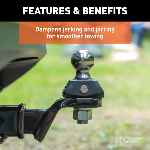 CURT RockerBall 2in. Cushion Hitch Trailer Ball (1in. Shank; 7;500 lbs.)