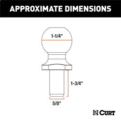 CURT Replacement 1-1/4in. Sway Control Ball (5/8in. x 1-3/4in. Shank)