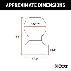 CURT CURT 40094 Raw Steel Weld-On Gooseneck Ball; 2-5/16-Inch Diameter; 30;000 lbs