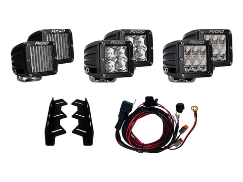 Rigid Industries RIGID 2017-2020 Ford Raptor Fog Light Mount Kit; Includes 6 D-Series LED Lights