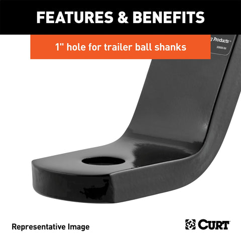 CURT Class 3 Ball Mount (2in. Shank; 7;500 lbs.; 2in. Drop; 7-1/2in. Long)