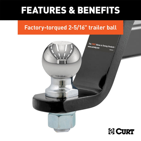 CURT Loaded Ball Mount with 2-5/16in. Ball (2in. Shank; 7;500 lbs.; 4in. Drop)