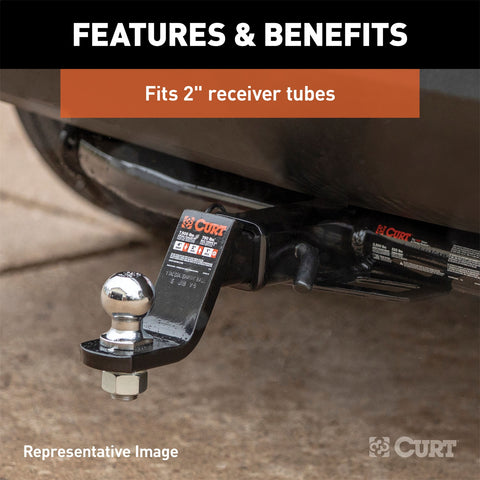 CURT Loaded Ball Mount with 2in. Ball (2in. Shank; 7;500 lbs.; 4in. Drop)
