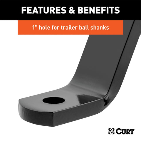 CURT Class 3 Ball Mount (2in. Shank; 5;000 lbs.; 8in. Drop; 11-1/2in. Long)