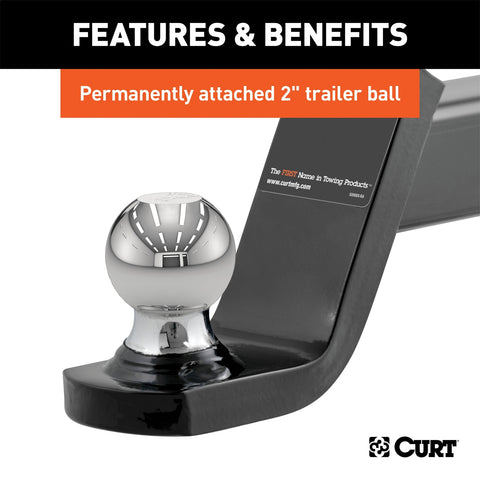 CURT Towing Starter Kit with 2in. Ball (2in. Shank; 7;500 lbs; 4in. Drop)