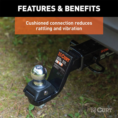 CURT RockerBall Cushion Hitch with 2in. Ball (2in. Shank; 7;500 lbs.; 3in. Drop)
