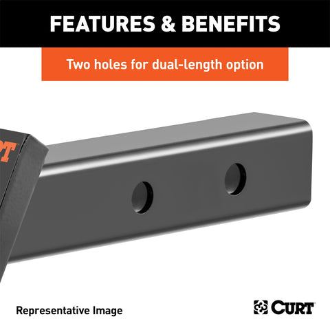CURT Dual-Length Ball Mount (2in. Shank; 7;500 lbs.; 2in. Drop; 7-1/2in. or 10-1/2in.