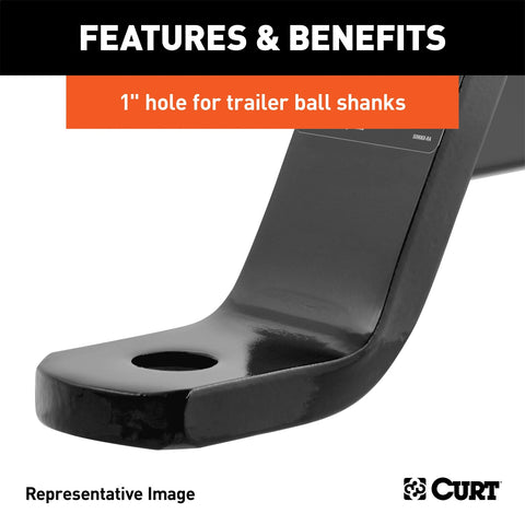 CURT Dual-Length Ball Mount (2in. Shank; 7;500 lbs.; 2in. Drop; 7-1/2in. or 10-1/2in.