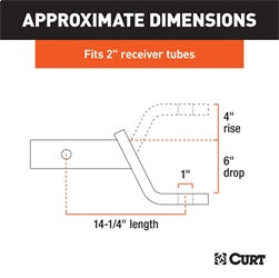 CURT Class 3 Ball Mount (2in. Shank; 7;500 lbs.; 6in. Drop; 14-1/4in. Long)