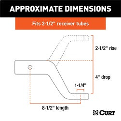 CURT Commercial Duty Forged Ball Mount (2-1/2in. Shank; 20;000 lbs.; 4in. Drop)