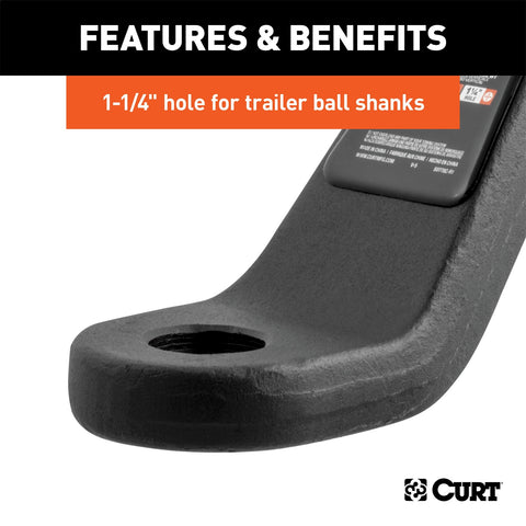 CURT Commercial Duty Forged Ball Mount (2-1/2in. Shank; 20;000 lbs.; 6in. Drop)