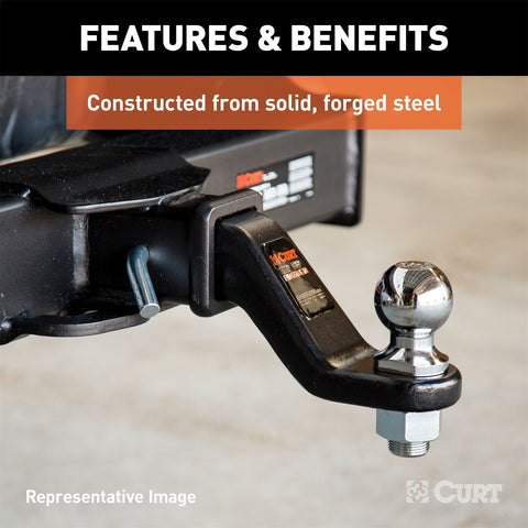CURT Commercial Duty Forged Ball Mount (2-1/2in. Shank; 20;000 lbs.; 8in. Drop)
