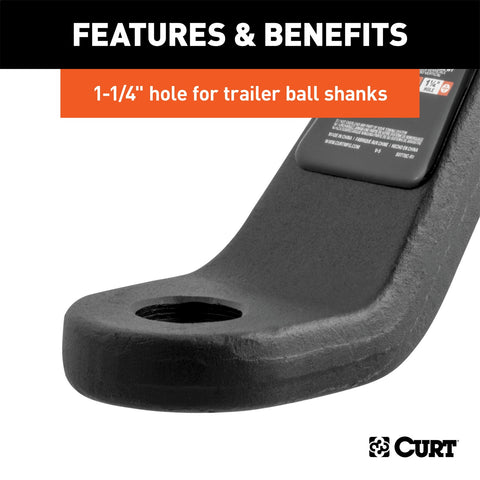 CURT Commercial Duty Forged Ball Mount (2-1/2in. Shank; 20;000 lbs.; 8in. Drop)