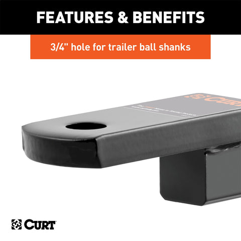 CURT Class 2 Ball Mount (1-1/4in. Shank; 3;500 lbs.; 1-1/4in. Rise; 9-3/4in. Long)