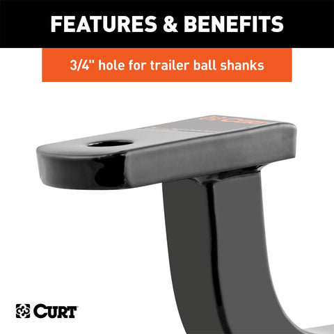 CURT Class 2 Ball Mount (1-1/4in. Shank; 3;500 lbs.; 3-1/8in. Rise; 9-3/4in. Long)